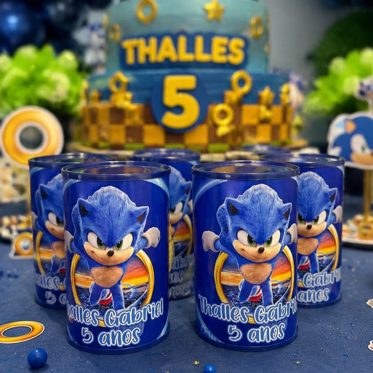Cofrinhos Personalizados Sonic infantil - Lembrancinhas Aniversário