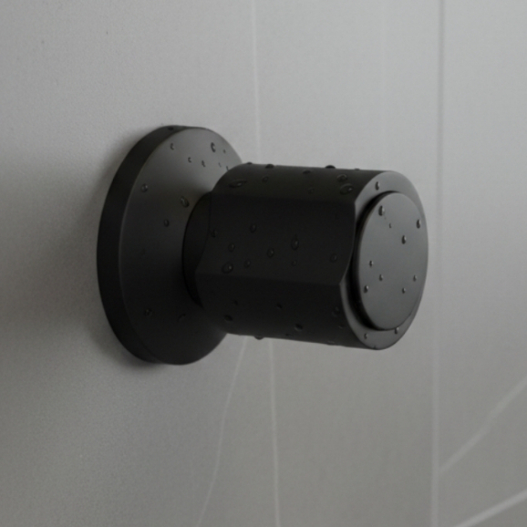 Acabamento de Registro Chuveiro Preto Fosco Padrão Deca Pressão e Gaveta 1/2 3/4 Fit Manopla Metal