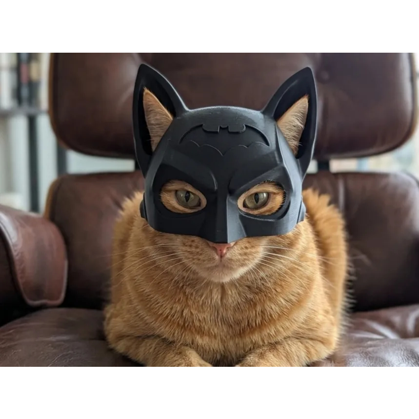Máscara para Gato  Catman Pet Fantasia Divertida em Impressão 3D | Fotos, Halloween e Cosplay