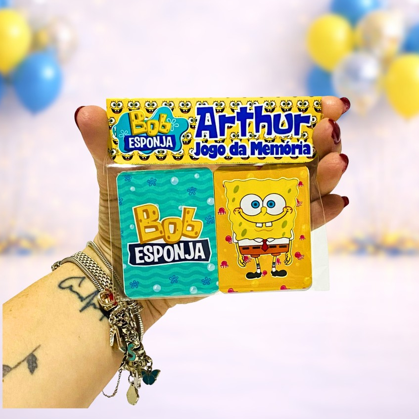 Jogo da Memória Bob Esponja Personalizado / Festa Infantil / Lembrancinha / Aniversário