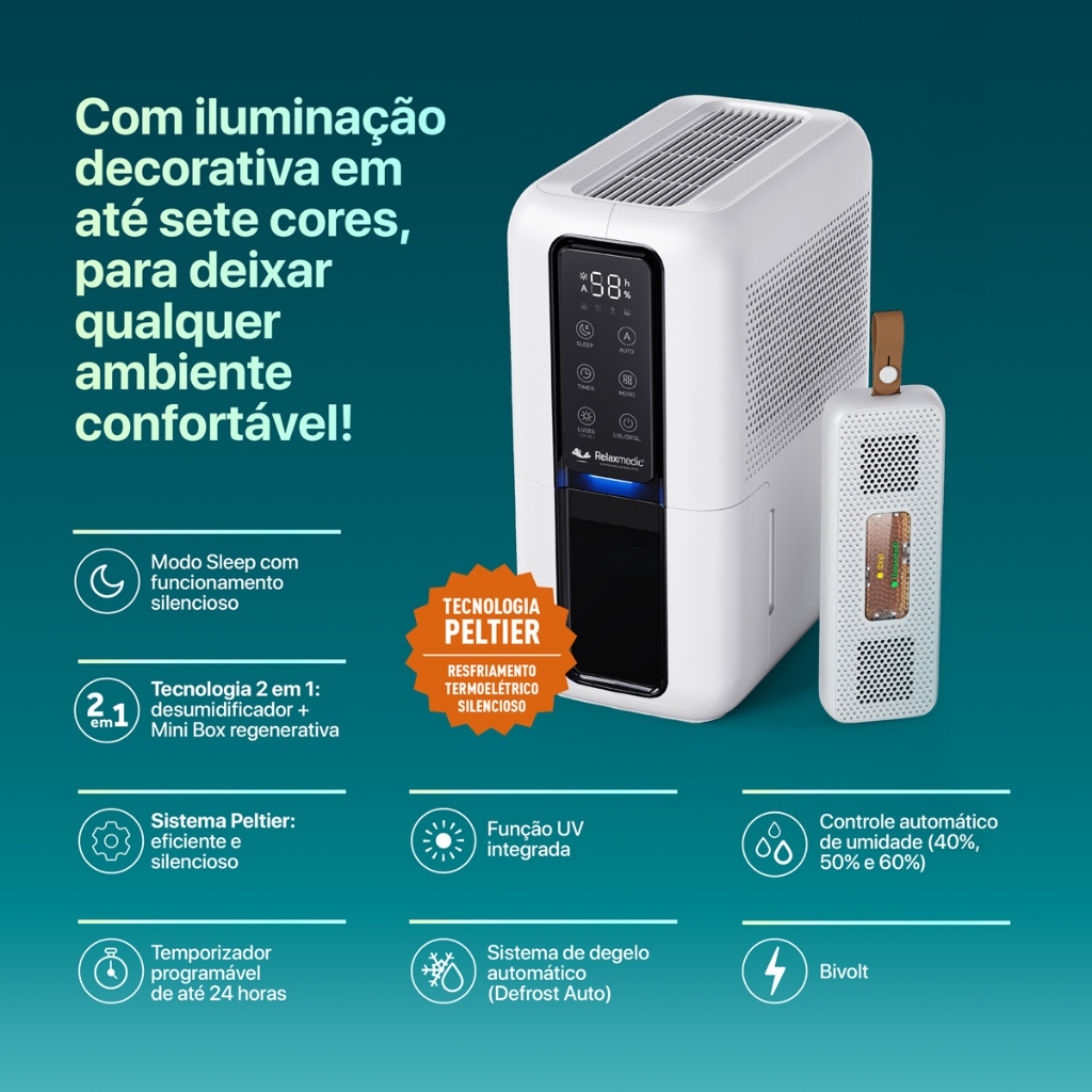 Desumidificador De Ar Cub-Sec 2 Em 1 Relaxmedic — imagem 2 de 2