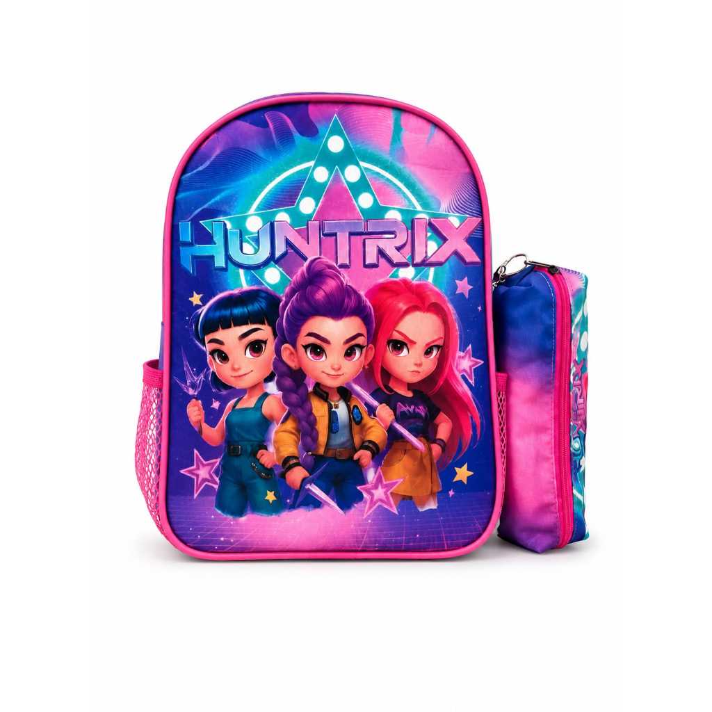 Mochila escolar Meninas Guerreiras do k-pop Acompanha um estojo  jardim pré escola  0 a 6 anos