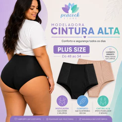 Calcinha Cinta Aperta Barriga Plus Size Feminino Modeladora Reduz Medidas Confortável Cintura Alta