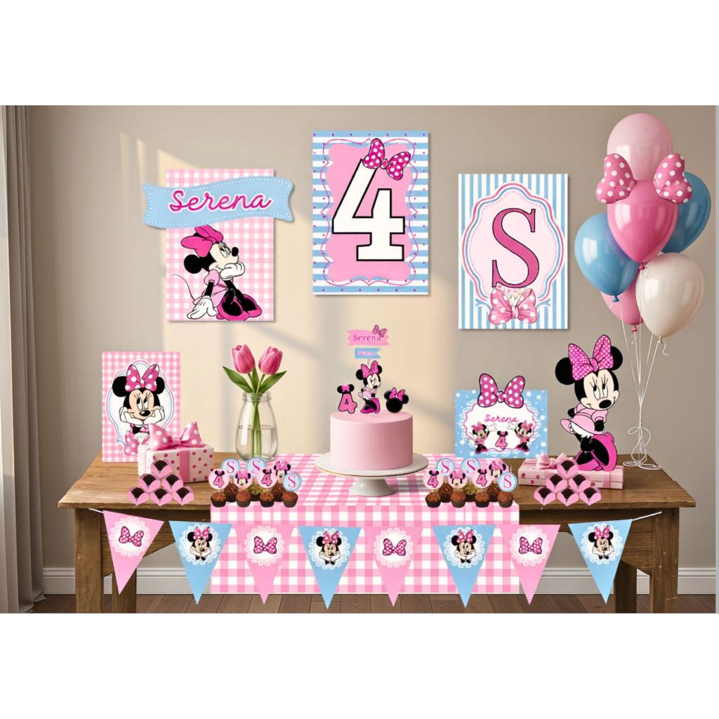 Kit Só Um Bolinho Tema Minnie Rosa | Lembrancinha Personalizada, Aniversário/ Festas Infantis