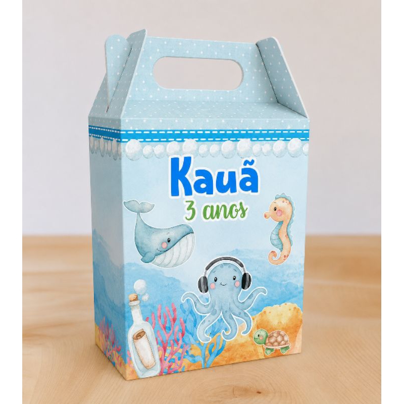Caixa Maletinha Personalizadas Fundo do Mar / Lembrancinha / Festa Infantil / Aniversário