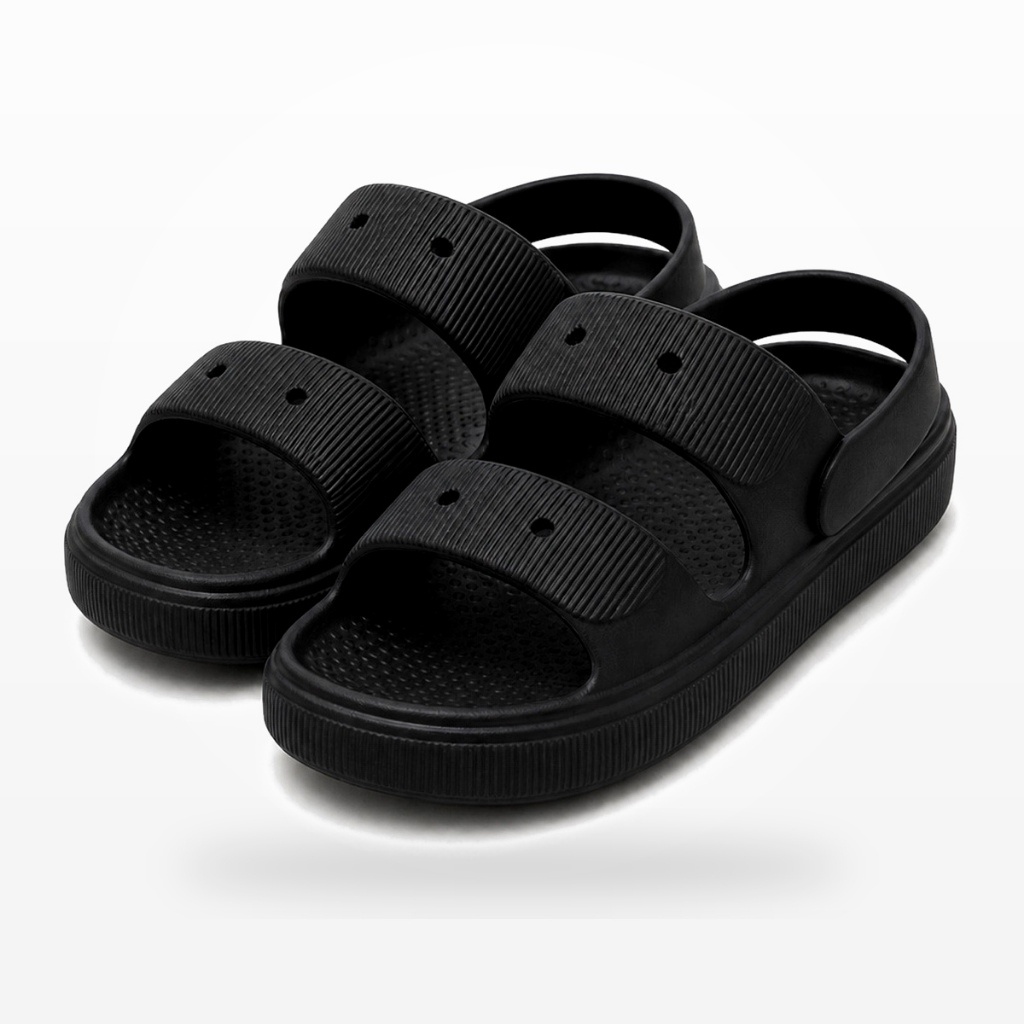Sandália Feminina Papete Plataforma EVA Leve Confortável Casual com Tiras Largas para Casa Passeio Verão Moda Verão