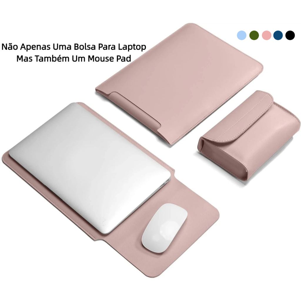 Capa Manga Notebook MacBook Air 13/14/16 Polegadas Couro PU com Estojo Resistente – Kit Protetor Anti-choque Impermeáve