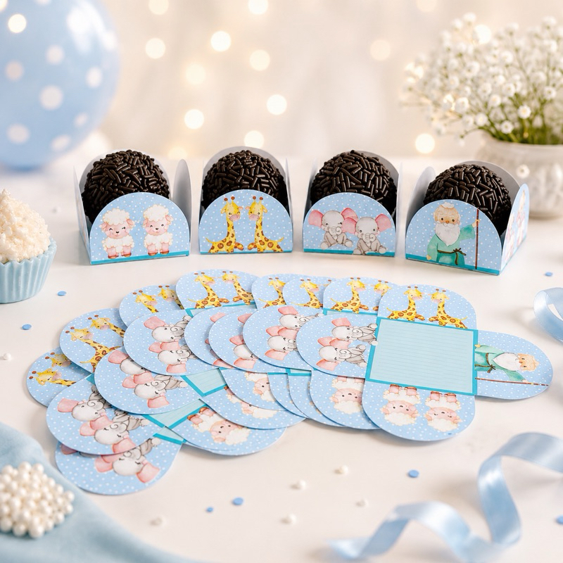 Forminha de Doces Arca de Noé Personalizado Lembrancinha De Festa Aniversário Docinho