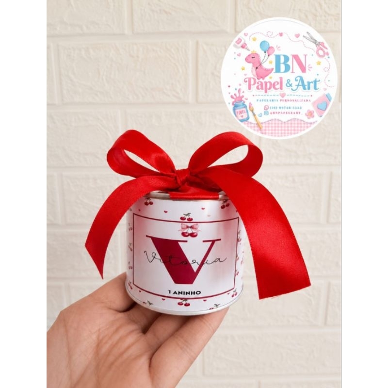 Tubolatas personalizadas cereja • Lembrancinha maternidade/chá de bebê/aniversários - 5x6cm *FAZEMOS TODOS OS TEMAS*