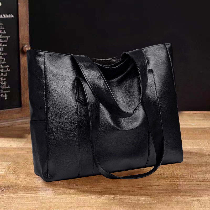 Bolsa Crazy De Obro Feminina De Couro Pu Grande Capacidade Transversal tote vintage Mão