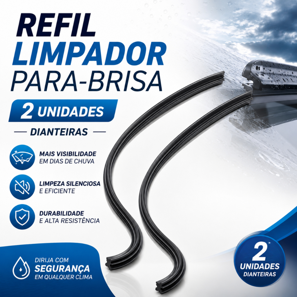 Refil De Palheta Universal Para Reposição Limpador De Parabrisa Tamanho Cortavel Com Tesoura