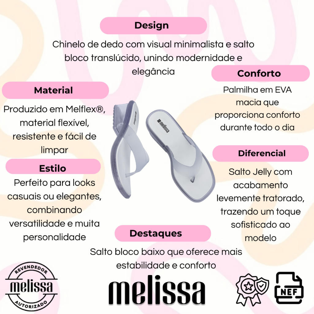 Sandália Melissa Margot Salto Bloco Transparente - 38146 · foto 2