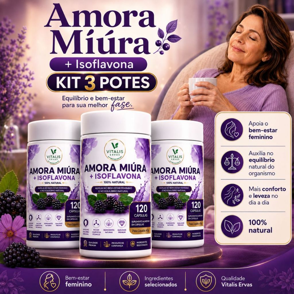 Amora Miúra + Isoflavona 100% Natural - 120 Cápsulas