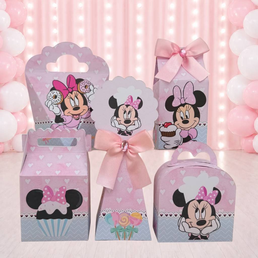 Kit Caixinhas MINNIE CONFEITARIA para festa infantis lembrancinhas de aniversario personalizados do tema