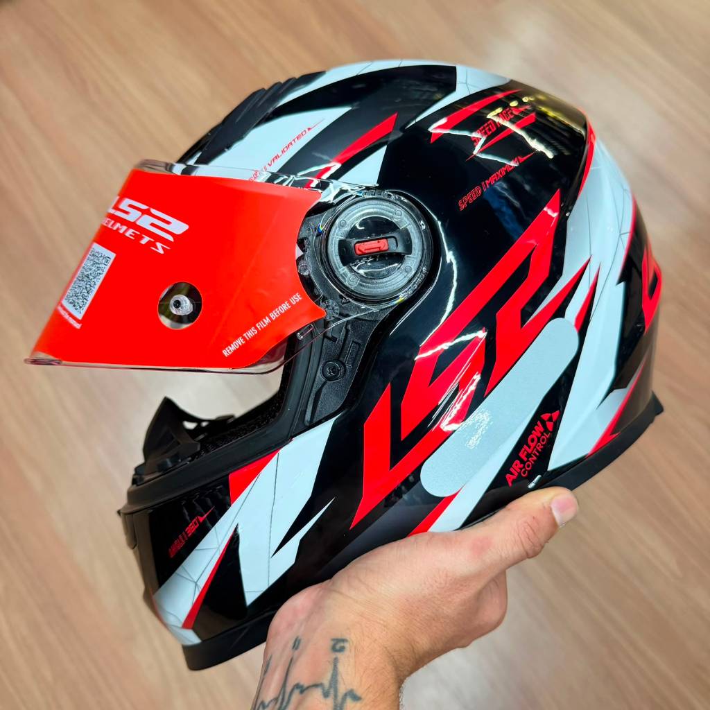 CAPACETE LS2 FF358 CLASSIC DRAZE VERMELHO