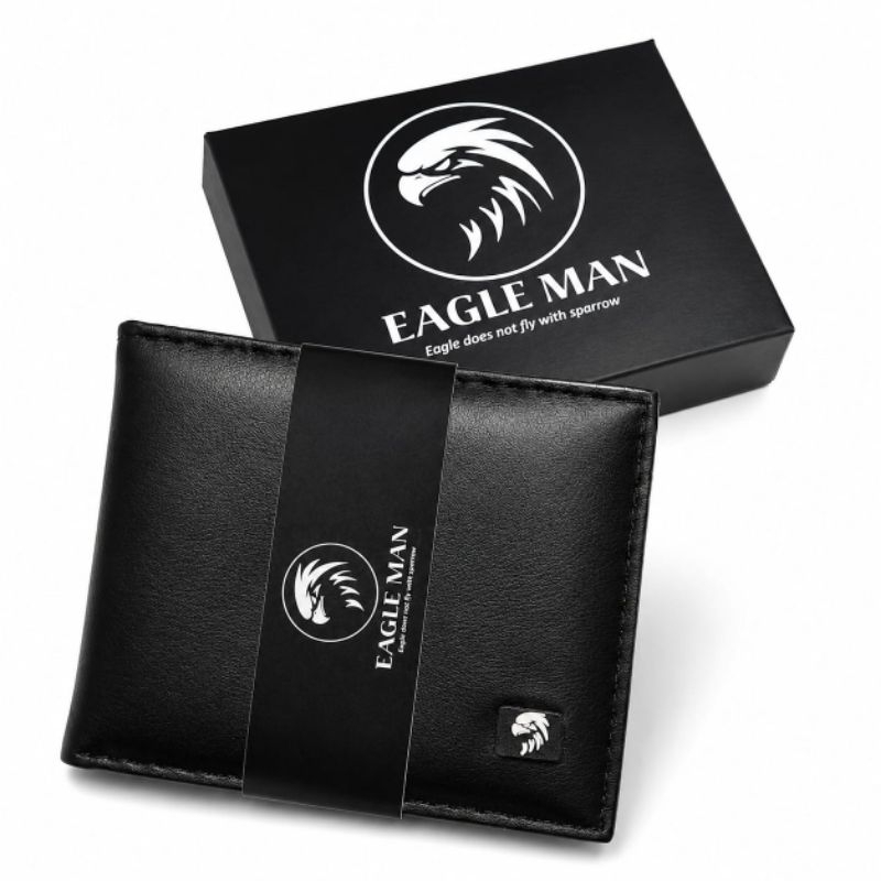 Carteira Masculina Couro Sintético Premium Porta Cartões Documentos CNH Cédulas Moedas - Com Caixa