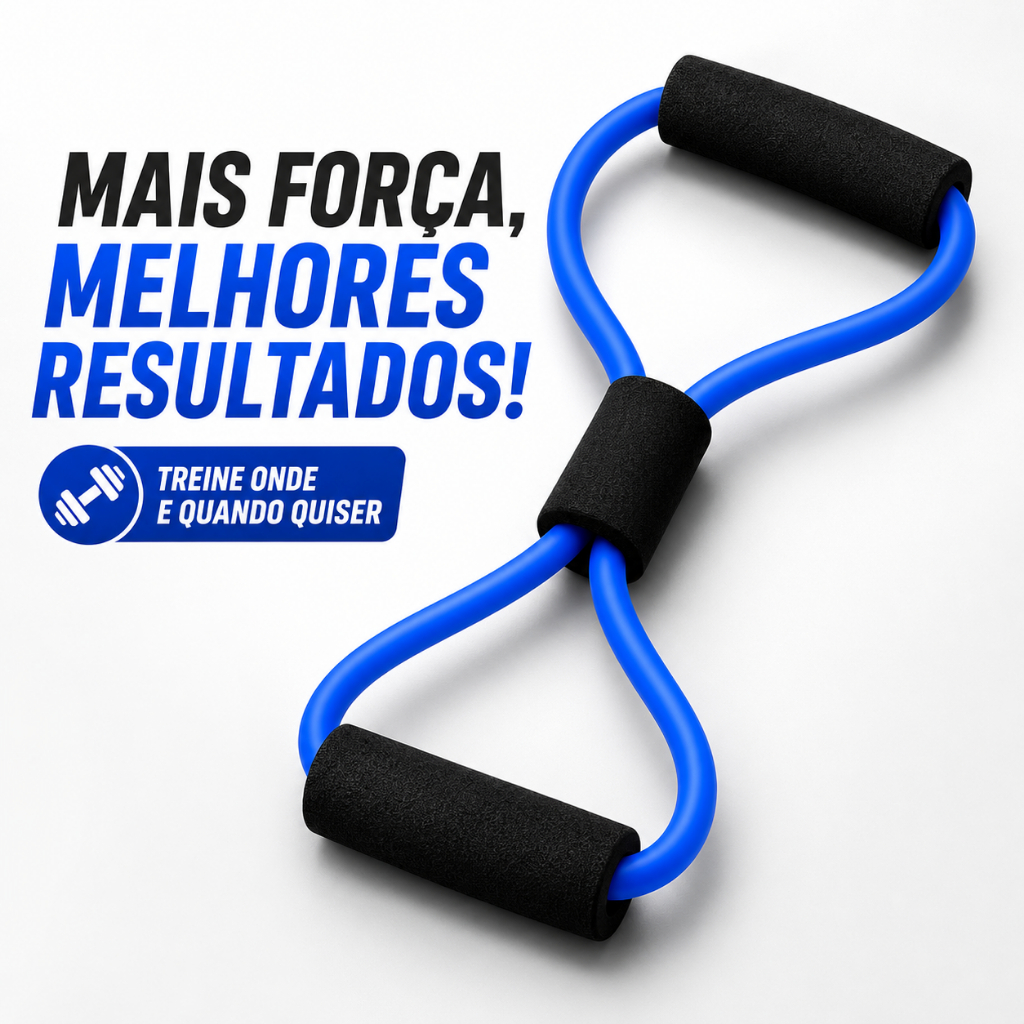 Elástico de Resistência para Exercícios Treino Funcional Fisioterapia Ombro Braço Glúteos com Pegadores