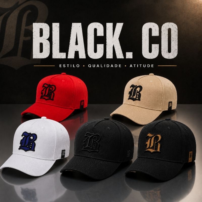 Boné Black.Co Company Original Aba Curva Fechamento Ajustável Snapback.
