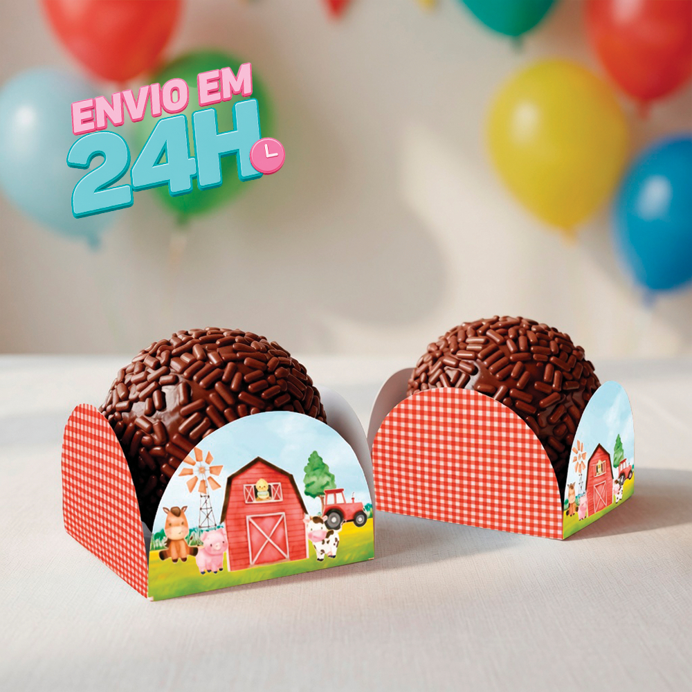 Forminha de Doces Fazendinha Personalizada no Tema| Lembrancinha de Festa | Aniversário | Porta Doce Festa