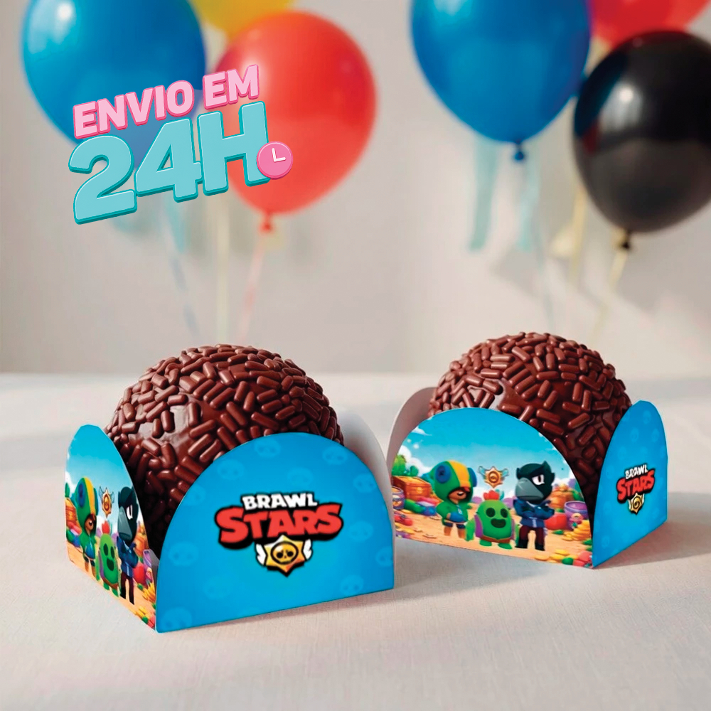 Forminha de Doces Brawl Starts Personalizada | Lembrancinha de Festa | Aniversário | Porta Doce Festa de Anivesário