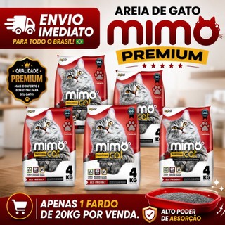 Kit 5 Areia Sanitária Higiênica para Gatos Tradicional Apenas 1 Fardo de 20 kg Por Pedido Mimo Cat Premium