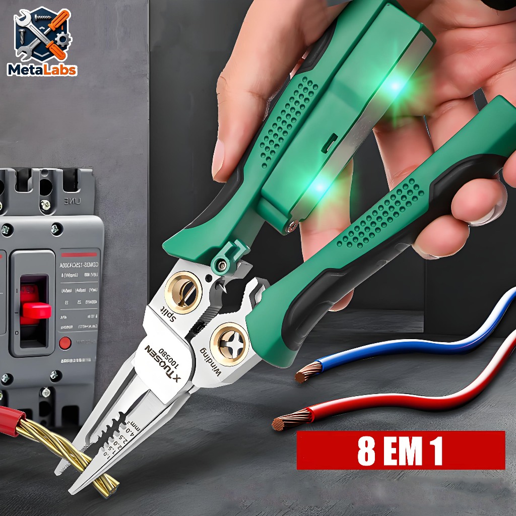 8 Em 1 Alicate Eletricista com Ferramentas Manu ction Wire Stripper De Ponta Fina CR-V