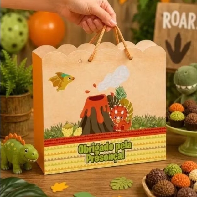 Sacolinha Personalizada Dinossauro Baby Lembrancinha Festa Aniversário