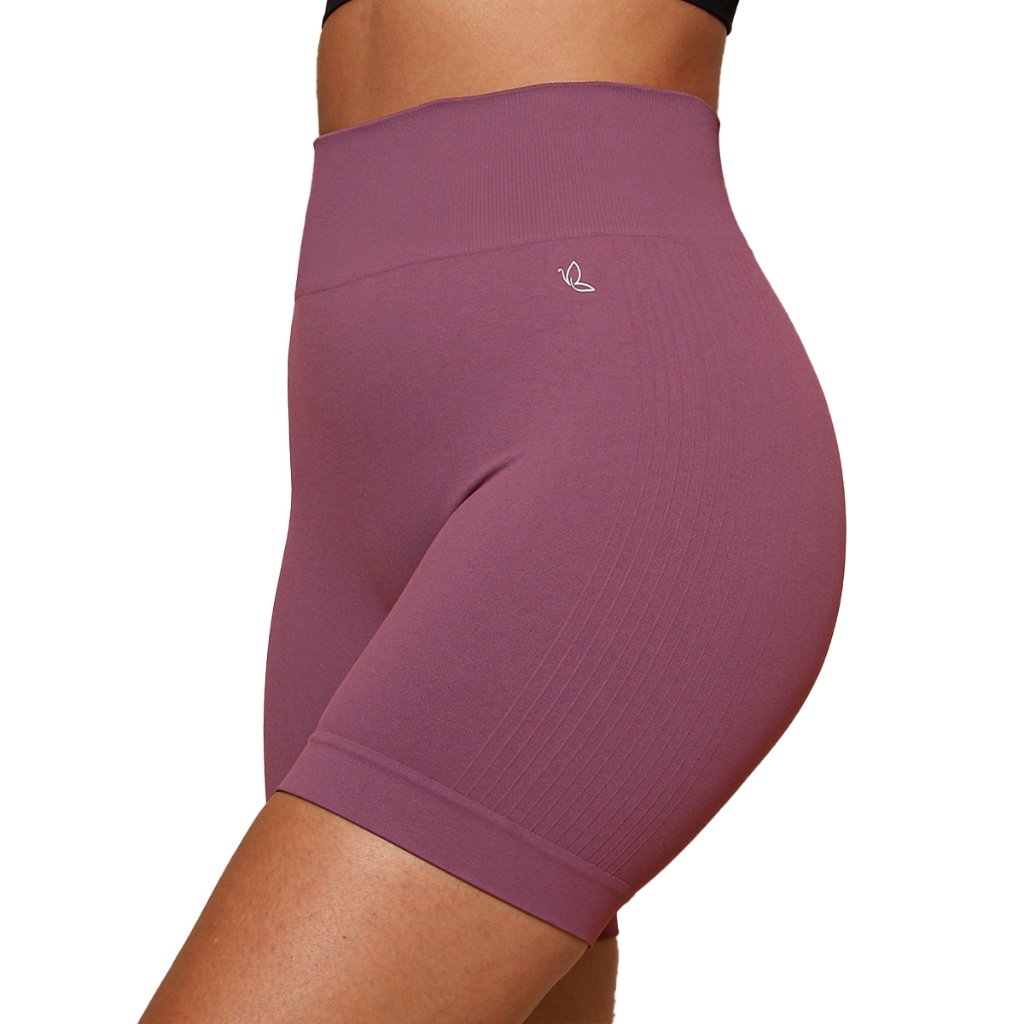Short Fitness Feminino Benévola Short de Poliamida Sem Costura Cós Alto Sem Transparência Academia