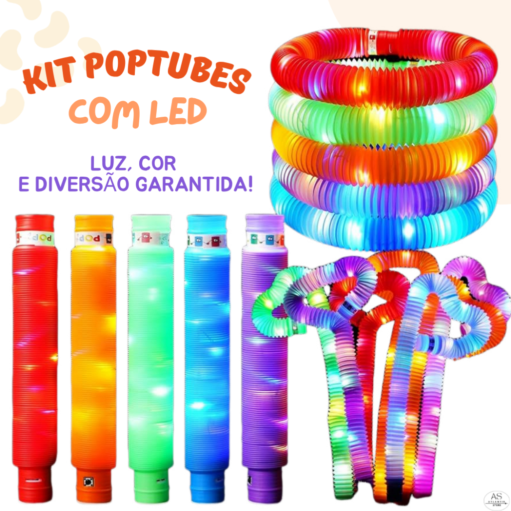 Poptube com LED Fidget Toy Pop It