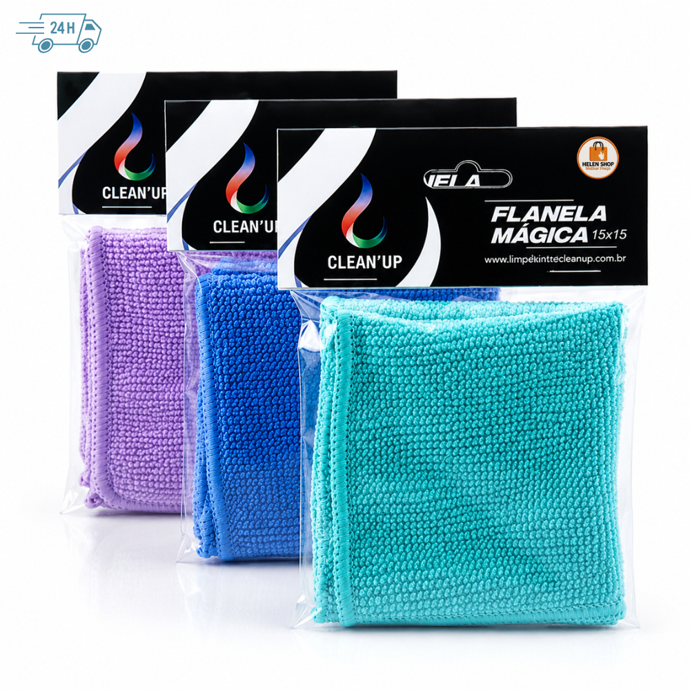 Kit 3 Flanelas Mágicas MICROFIBRA 15x150 Limpeza de Telas Celular Óculos Tablet