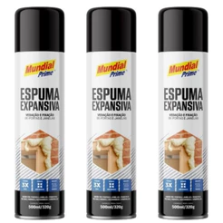 Kit 3 Espumas Expansiva De Poliuretano 500ml Mundial Prime