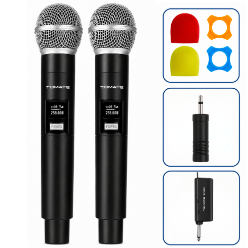 Kit 2 Microfones Sem Fio Wireless USB-C Receptor para Karaokê Igreja Palestras Uso Profissional