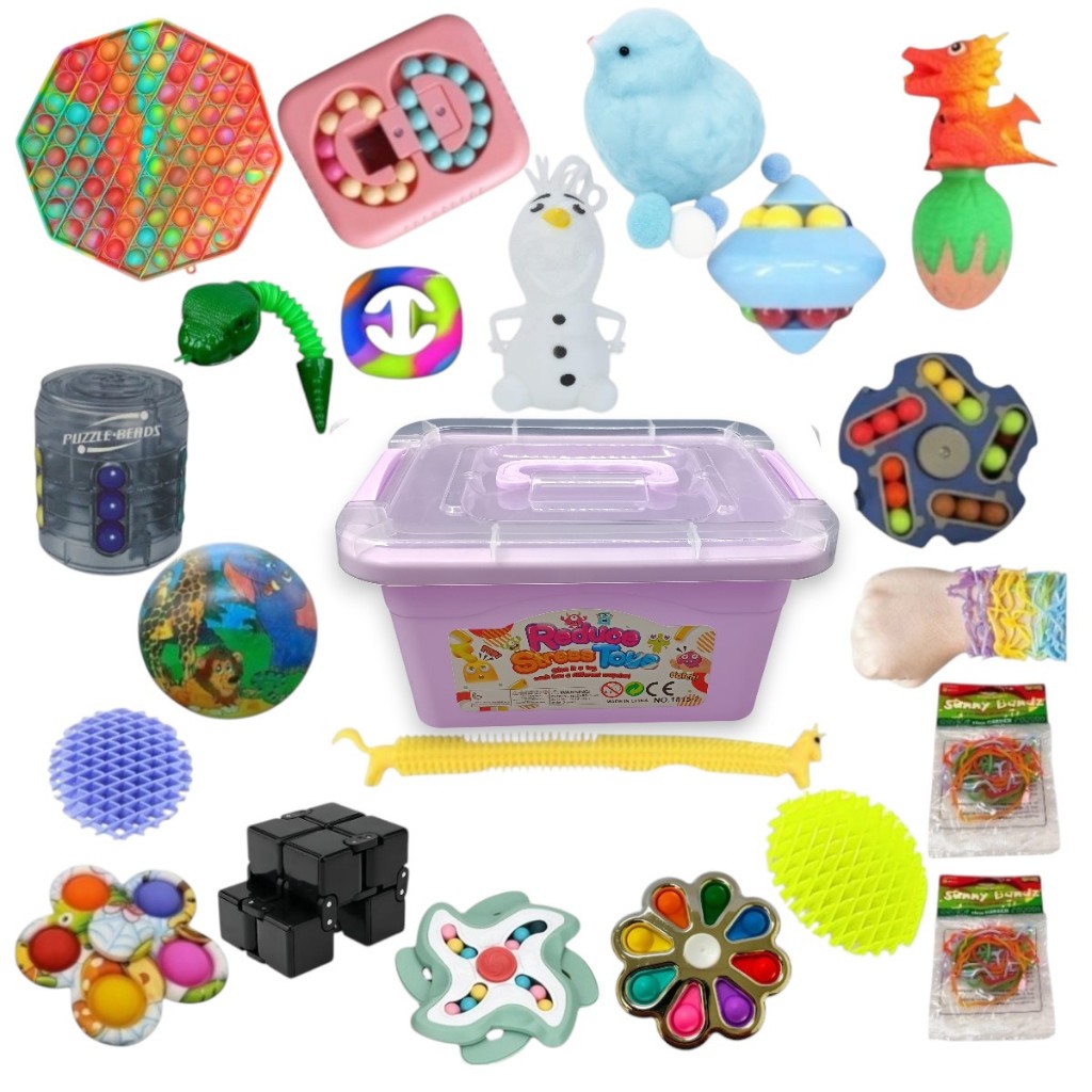 Kit Maleta Fidget Toys com Pop It Anti Stress
