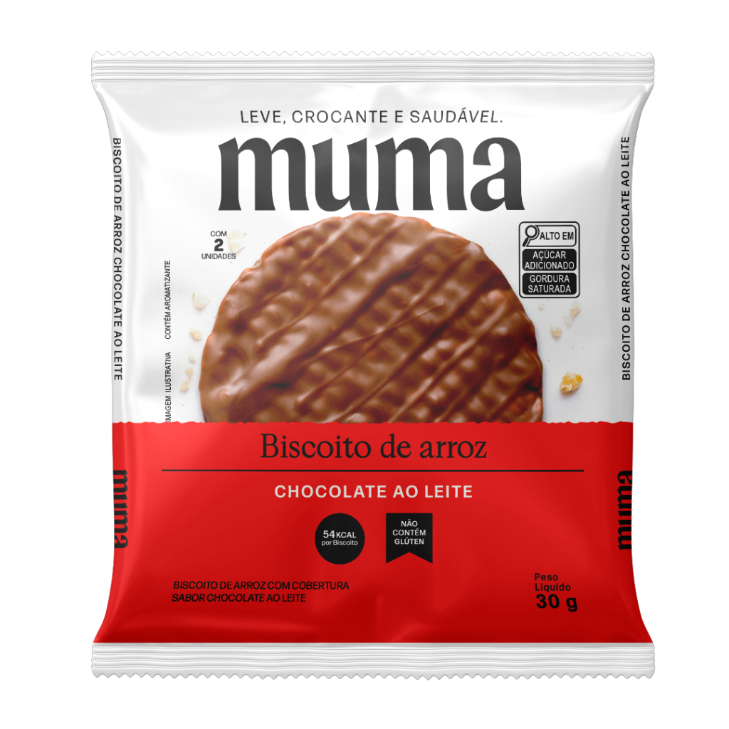 Biscoito de Arroz Chocolate ao Leite 30g - Muma Snacks