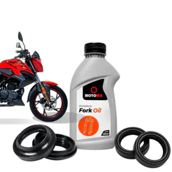 Retentor Bengala + Guarda Pó + Óleo Bengala Fork Oil 10w 500ml Shineray Jef150 2020 Até 2026
