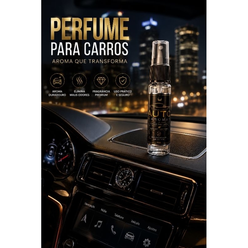 Perfume Automotivo 15ml Auto Aroma | Aromatizador para Carros Premium | Cheiro Duradouro | Neutraliza Maus Odores