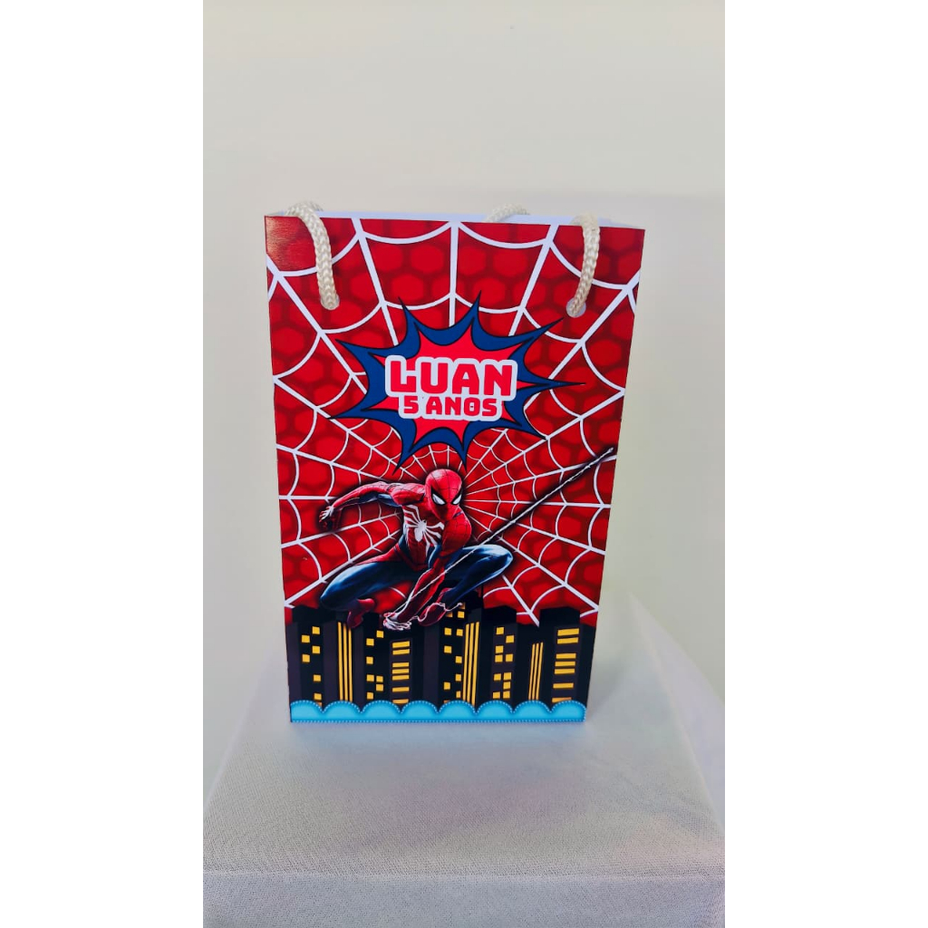 Sacolinha Personalizada Homem Aranha Lembrancinha Pequena Festa Infantil Kit