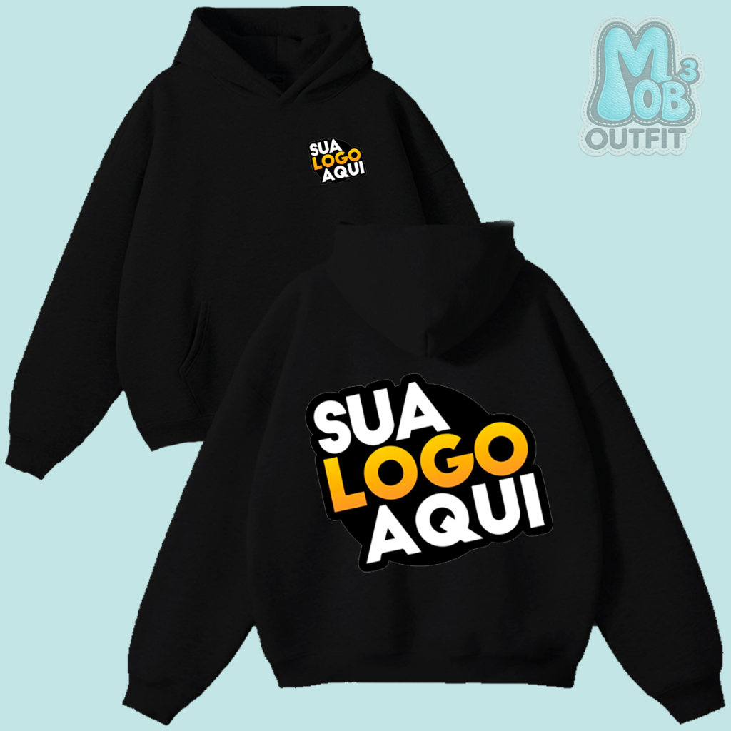 Moletom Masculino/Feminino Personalizado Logo DTF Resistente | Logo Empresa Presente Pais Aniversario