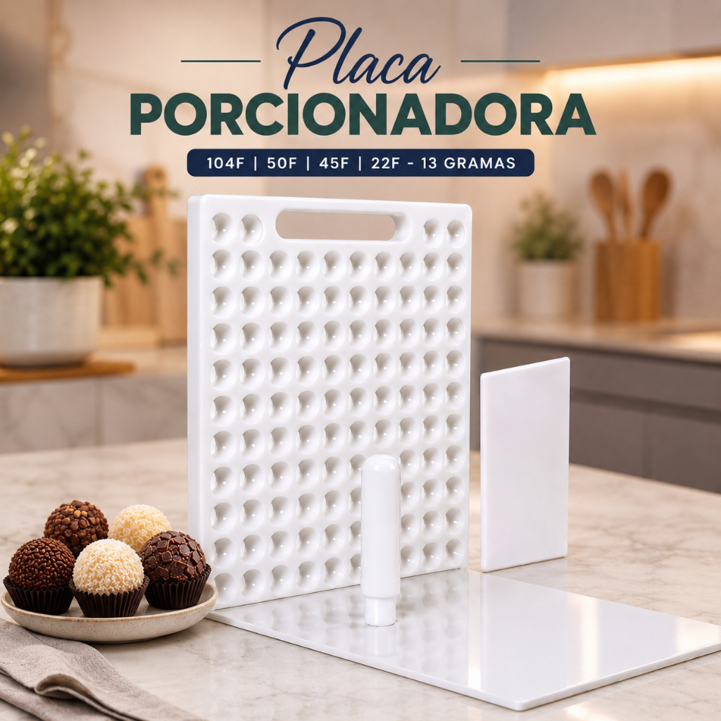 Placa Porcionadora Dosadora Doces 13G Brigadeiro Beijinho Confeitaria 104F 50F 45F 22F