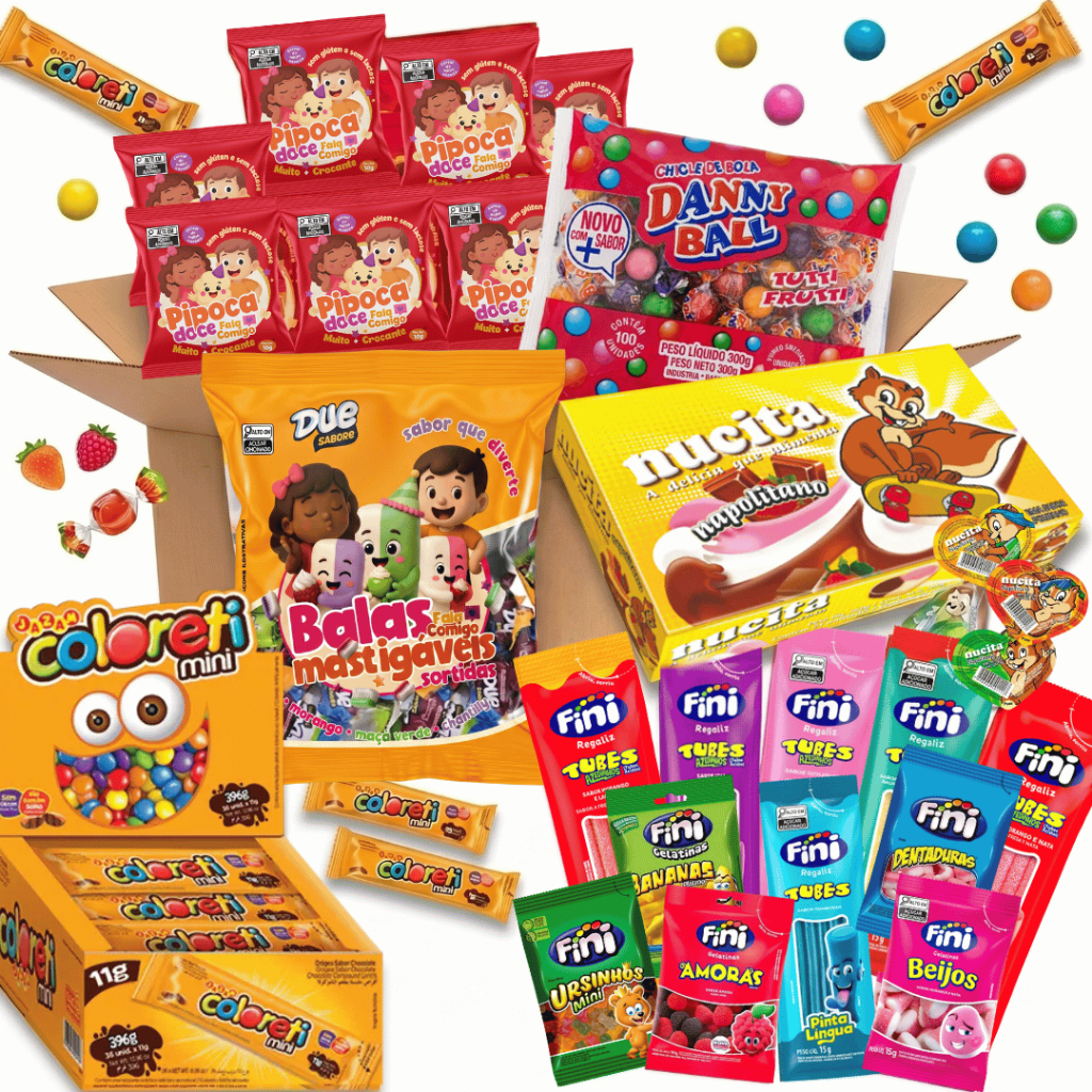 Kit Guloseimas Rende 24/36/48/60 Sacolinhas Lembrancinhas Aniversário Infantil Pipoquinha Fini Nucita - Fala Comigo
