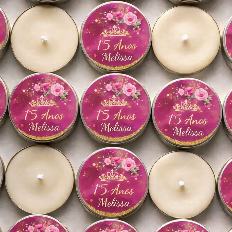 10/15/25 Velas aromáticas latinha lembrancinha personalizada aniversário, casamento, batizado, chá de bebê, maternidade