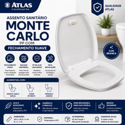 Assento Sanitário PP Com Fechamento Suave Monte Carlo Atlas