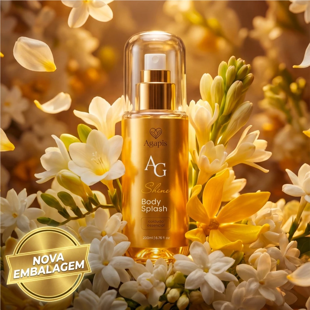 Body Splash Feminino Shine Agapis Beauty 200ml Fragrância Sedutora Alta Fixação