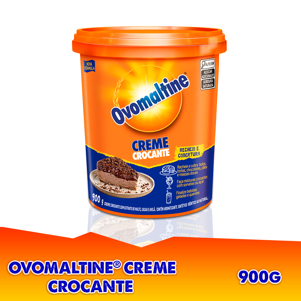 Creme de Avelã Ovomaltine Crocante 900g Pote Confeitaria