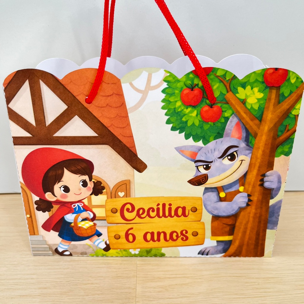 Sacolinhas Personalizadas CHAPEUZINHO VERMELHO | Lembrancinhas de Aniversário | Festa Infantil