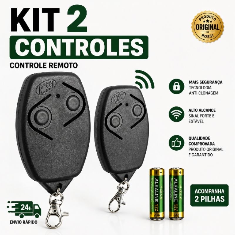 Kit 2 Controle Remoto de Portão Rossi 433mhz MAIS VENDIDO - ENVIO RAPIDO
