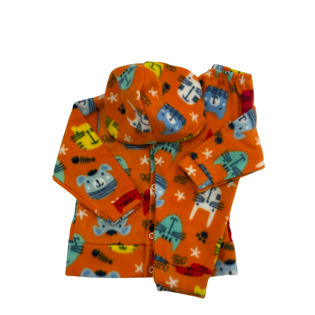 Conjunto Infantil Soft com Capuz Bichinhos Unissex Quentinho Tamanhos P, M e G
