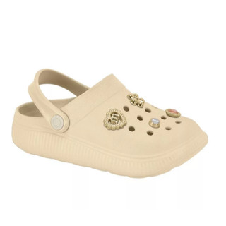 Clog Babuche Infantil Molekinha para Meninas Confort Modos Ajustáveis Original com Pins Decorativos