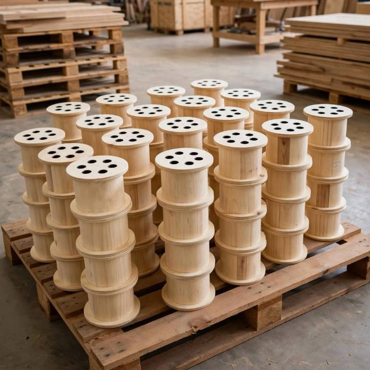 Carretilha madeira compensada Mdf 8° Polegadas - 20,Cm - 6 Furos 20cm, rolamento. Carretilha Para Pipa — imagem 2 de 2