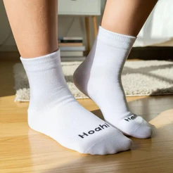Kit 3 ou 6 Pares Meias Cano Médio Hoahi Cano Médio Algodão Unissex Elastano Confortáveis Sport